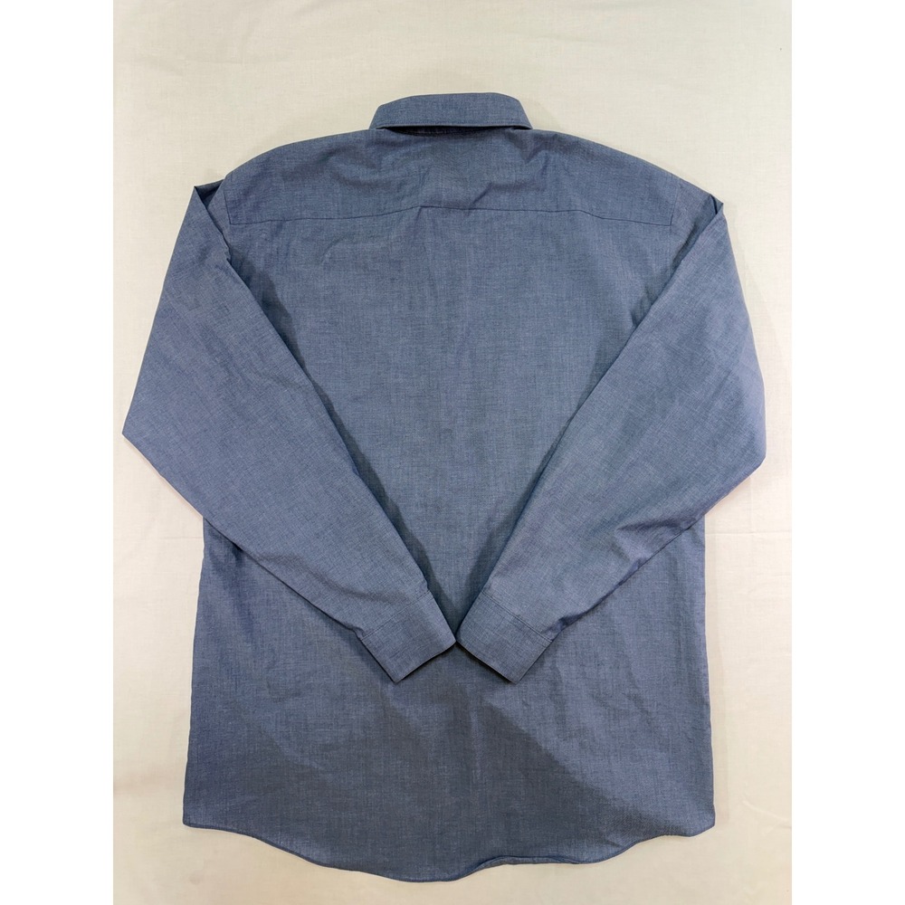 JF J.Ferrar Mens Modern Fit Blue Long Sleeve Button Down Dress Shirt 16-16.5 L - Picture 2 of 6